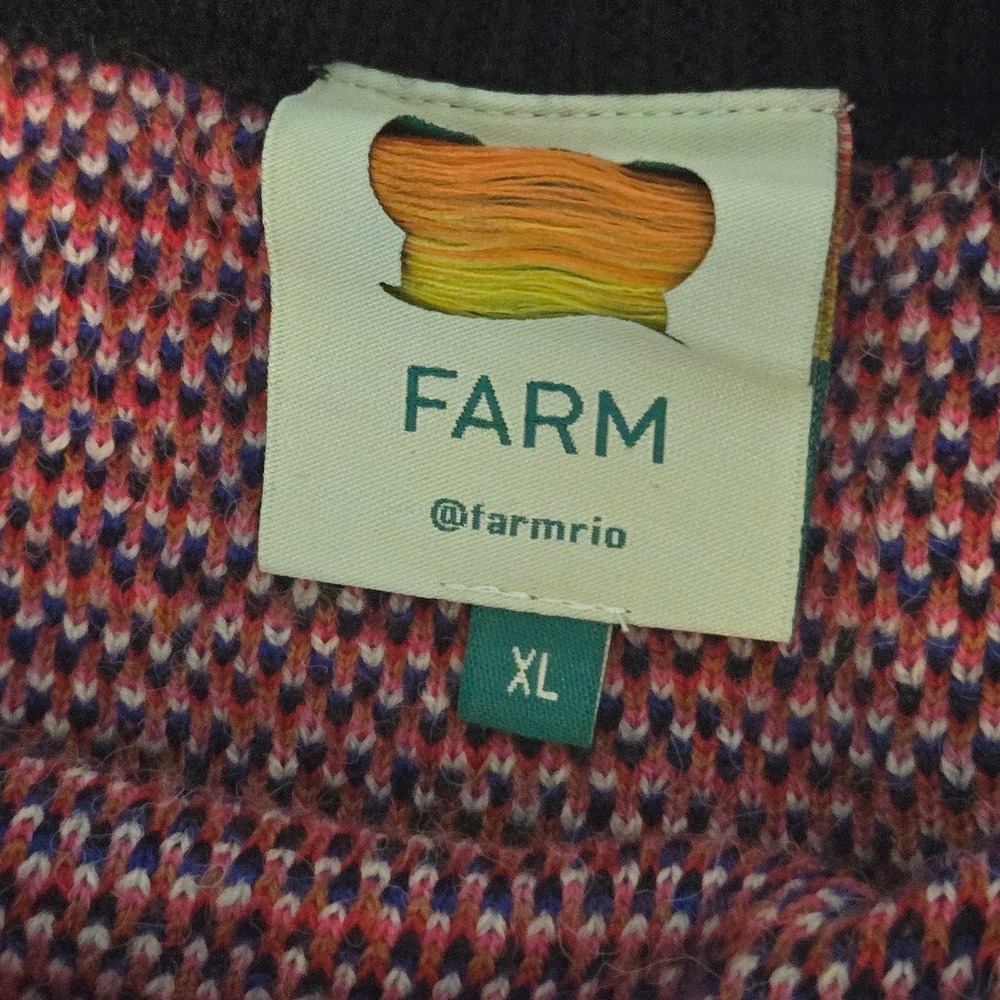 Farm Rio Hearts Mushrooms Leopard Knit A-Line Skirt Multicolor XL 302198 - Picture 6 of 12
